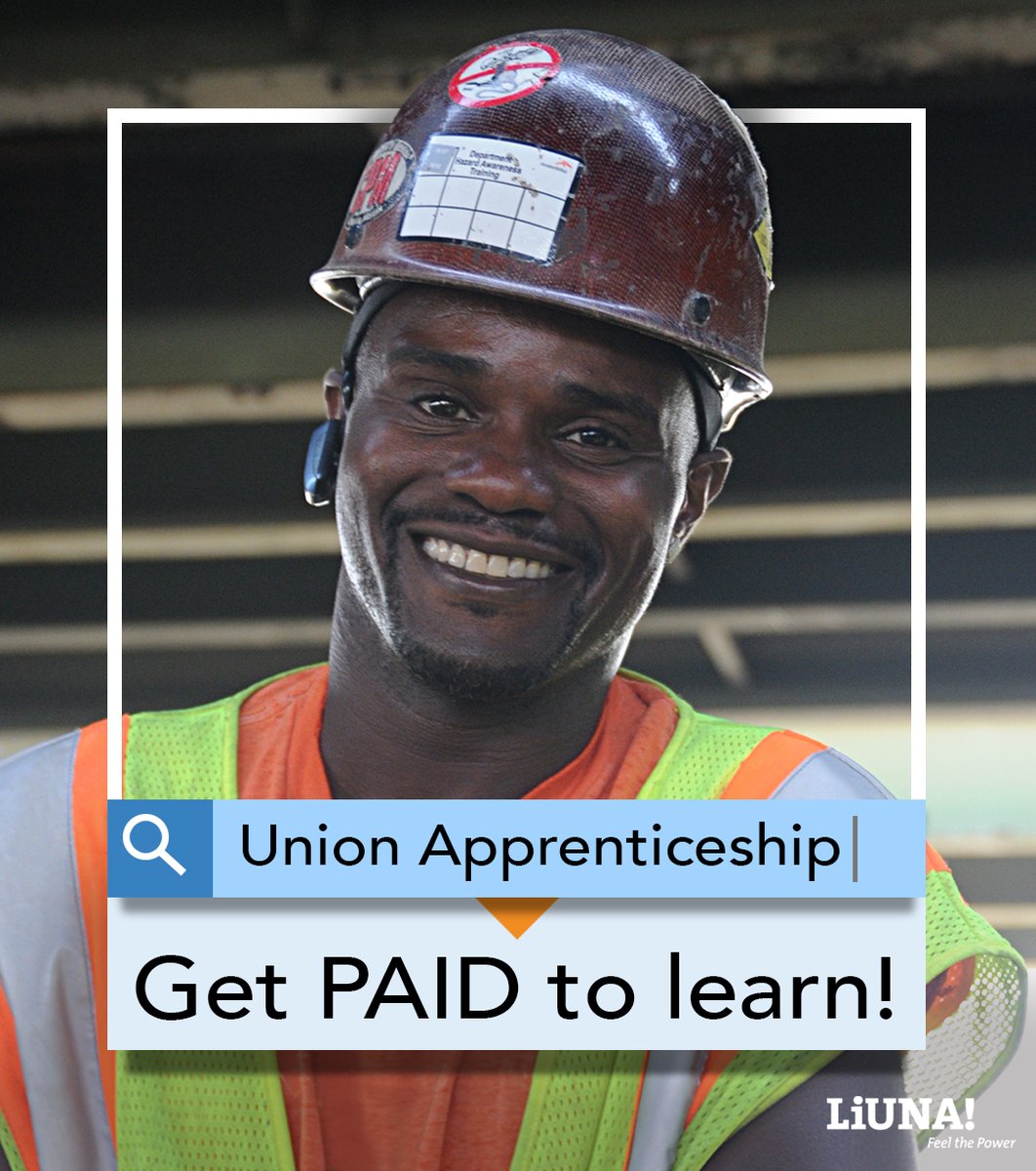 MOKANLaborers's tweet image. A #LiUNA apprenticeship offers you the opportunity to earn money while you learn the skills you'll need for a rewarding career! #FeelThePower