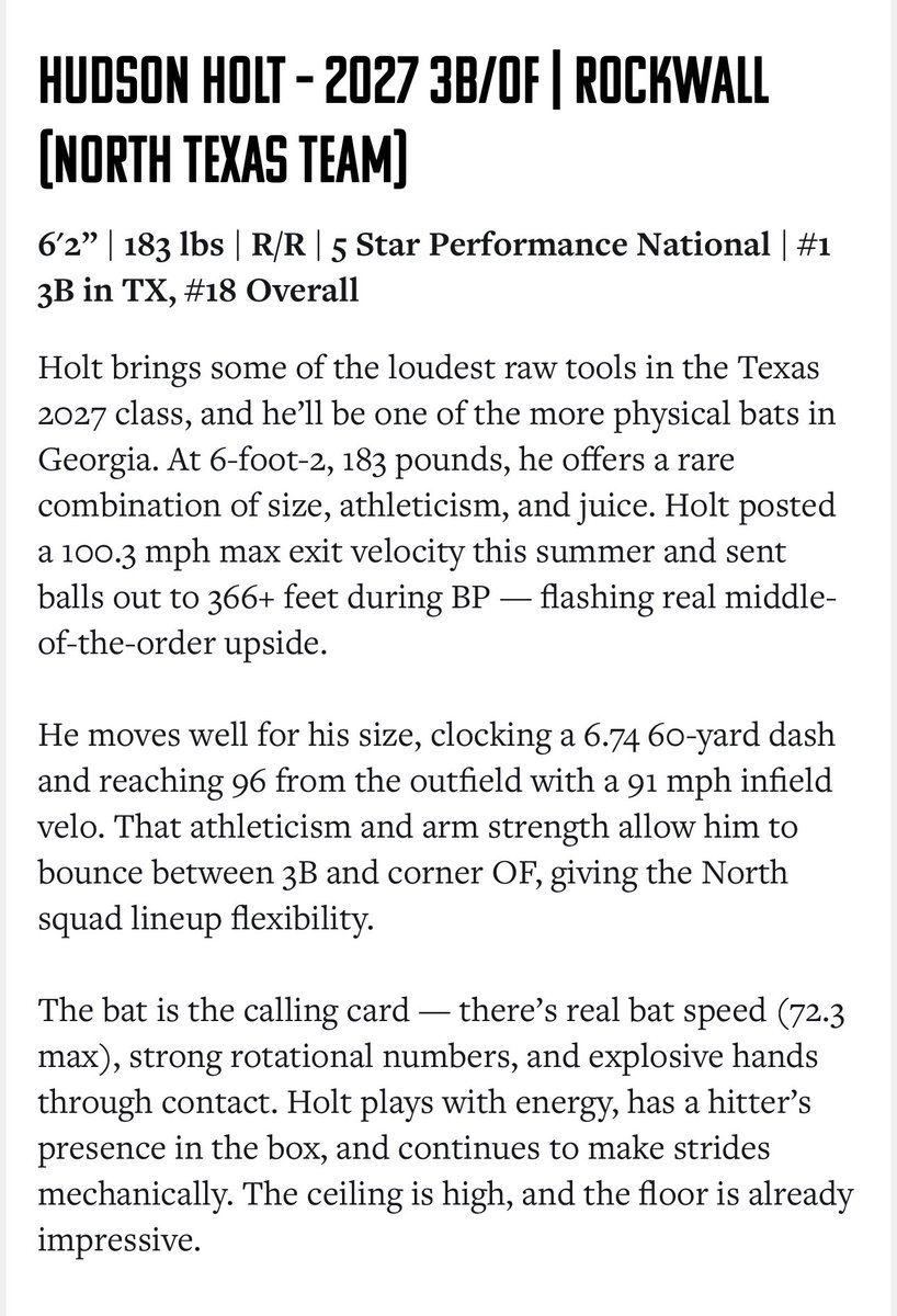 5 Star Performance (@fivestarpb) on Twitter photo 👀 Big event coming up in <a href="/prepbaseball/">Prep Baseball</a> Futures Games, and we have 7 #PB #maFia guys between Texas and Louisiana who will be in attendance. Great write up here on ‘27’s <a href="/GrantStafford14/">Grant Stafford</a> and <a href="/HudsonHolt17/">Hudson Holt</a>! 👀 Big event coming up in <a href="/prepbaseball/">Prep Baseball</a> Futures Games, and we have 7 #PB #maFia guys between Texas and Louisiana who will be in attendance. Great write up here on ‘27’s <a href="/GrantStafford14/">Grant Stafford</a> and <a href="/HudsonHolt17/">Hudson Holt</a>!