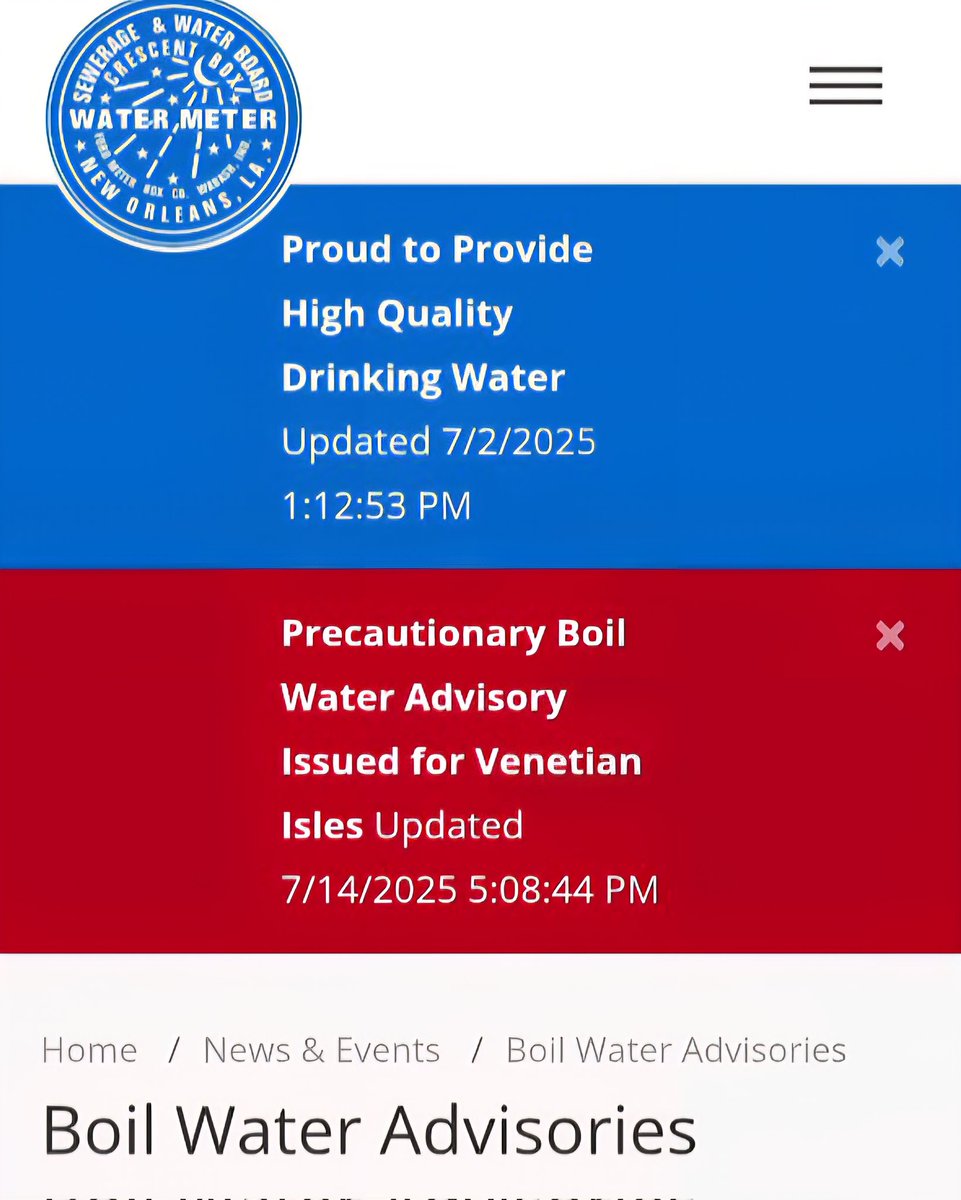 Welcome to New Orleans - a city defined by water. #neworleans #nola #boilwateradvisory