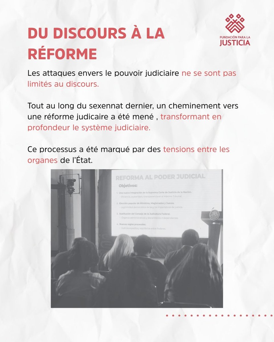 FJEDD_En's tweet photo. Les attaques envers le pouvoir judiciaire ne se sont pas limités au discours.

Tout au long du sexennat dernier, un cheminement vers une réforme judicaire a été mené , transformant en profondeur le système judiciaire.

🔎 https://t.co/z3YO6x444K https://t.co/FSyNMFfNUM