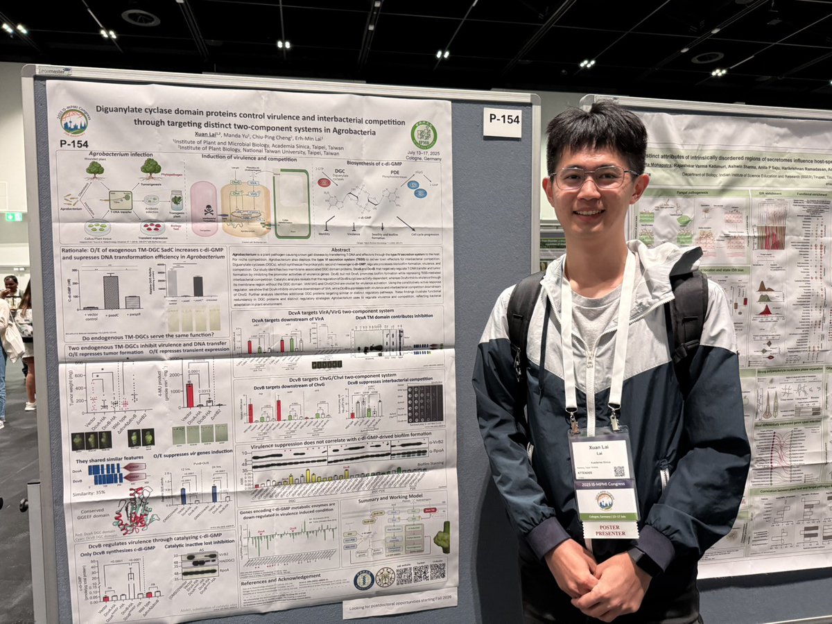 The #Agrobacterium story is still unfolding. I am excited to share my recent research on cyclic dinucleotide regulation of #Agrobacteium secretion systems at #2025ISMPMI!
📍 Poster Session 1, P-154 (Jul 15)