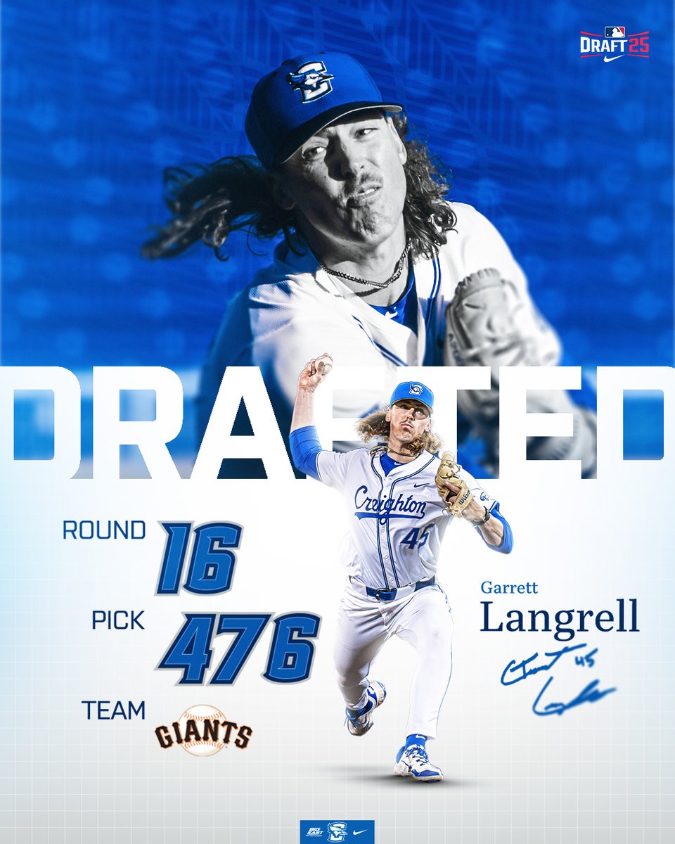 CU_Baseball's tweet image. 𝐆𝐎𝐈𝐍𝐆 𝐓𝐎 𝐓𝐇𝐄 𝐁𝐀𝐘 𝐀𝐑𝐄𝐀
Congratulations to Garrett Langrell on being drafted to the San Francisco Giants in the #MLBDraft!
#GoJays x @Glangz