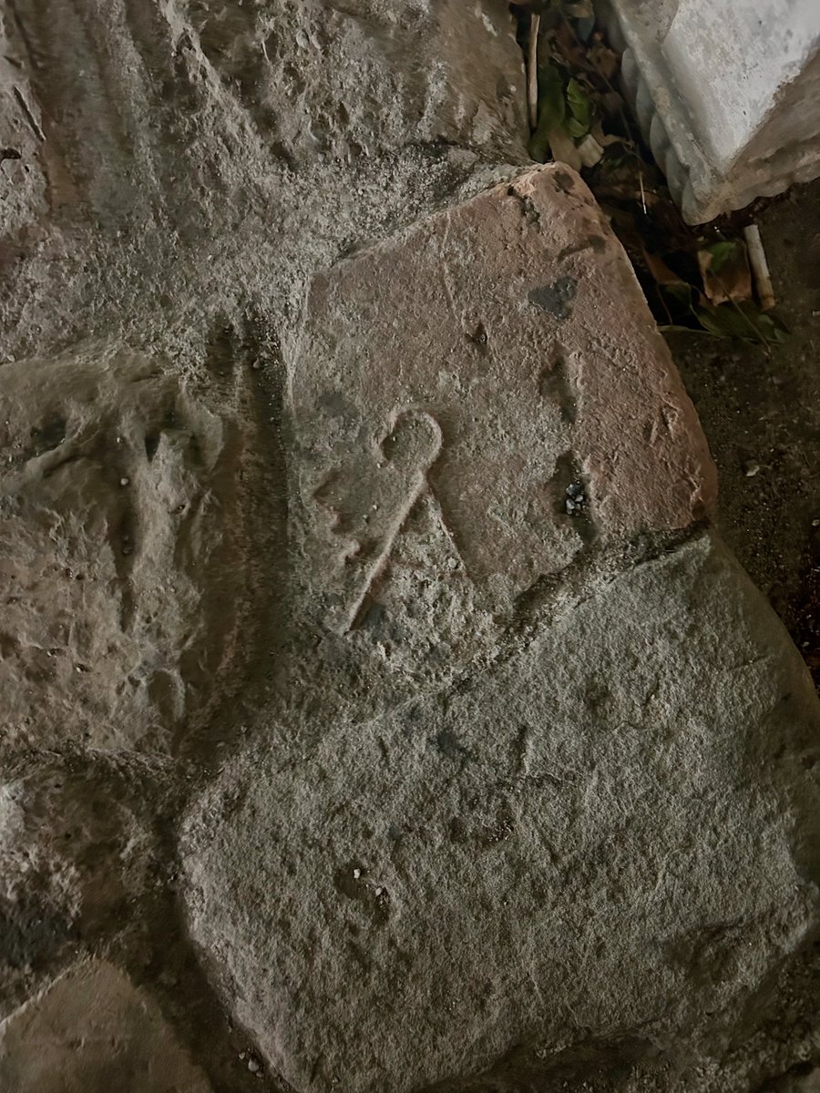 The monogram of Emperor Anastasius I (r. 491 - 518) on a reused Roman brick in Durrës. Anastasius was born here, and was most probably responsible for the city walls I pass through nearly every day. 

PS. If you know the exact location of this brick I will buy you a drink.