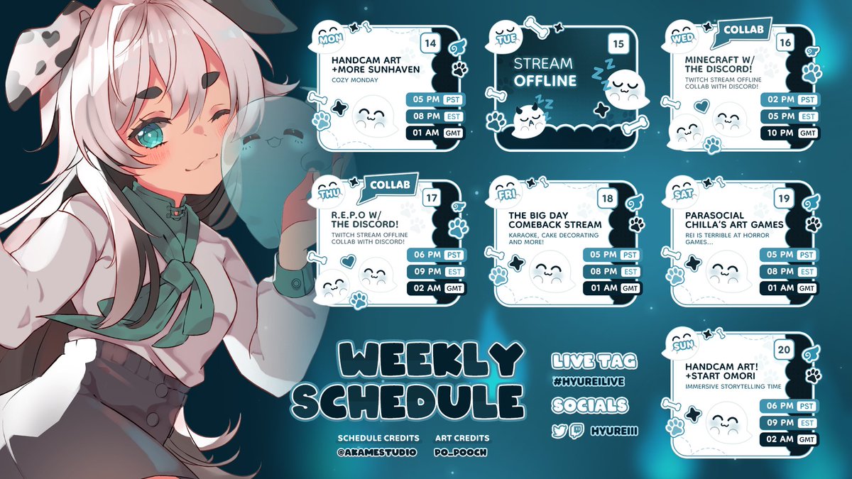 Hyureiii's tweet photo. .𖥔 ݁ ˖๋ ࣭ ⭑ ITS COMEBACK WEEK .𖥔 ݁ ˖๋ ࣭ ⭑
i am so hecking nervous to be back.. *throws up everywhere* 

join me for any pre-comeback streams or for a discord game night! hanging out with everyone will ease my nerves.. surely 

LIVE TAG: #HyureiLIVE https://t.co/9bFgdkbXqE
