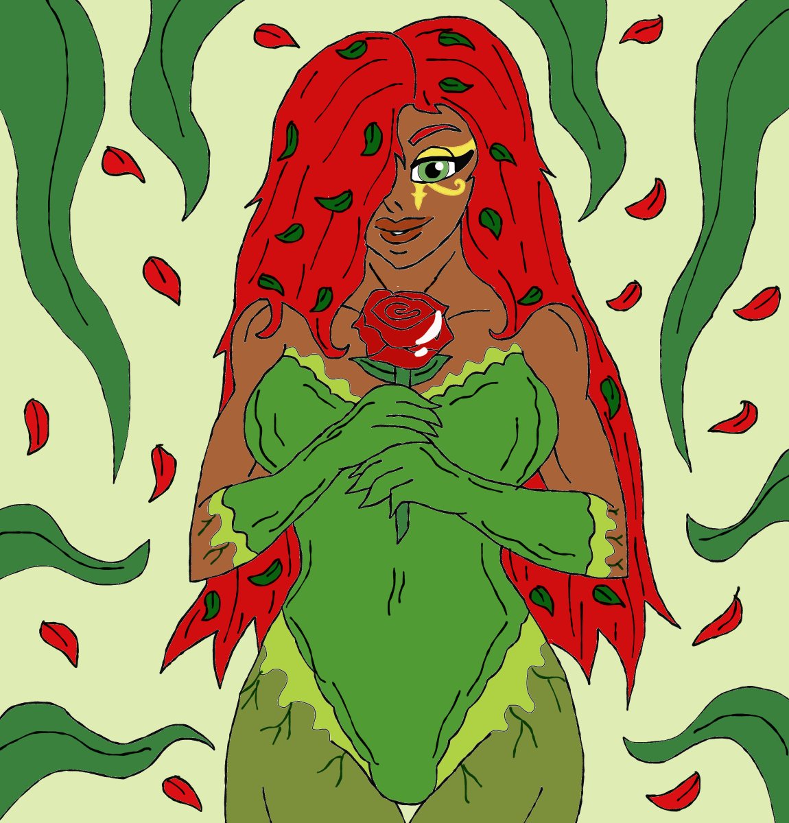 Did a little fan drawing of <a href="/surturden2/">🔞surturden🔞 (COMMS OPEN 2 SLOTS AVAILABLE)</a>'s OC Aaminah😊 Dress up as Poison Ivy🌹
#Fanart #PoisonIvy #DCcomics #Rose #Plants #Cosplay