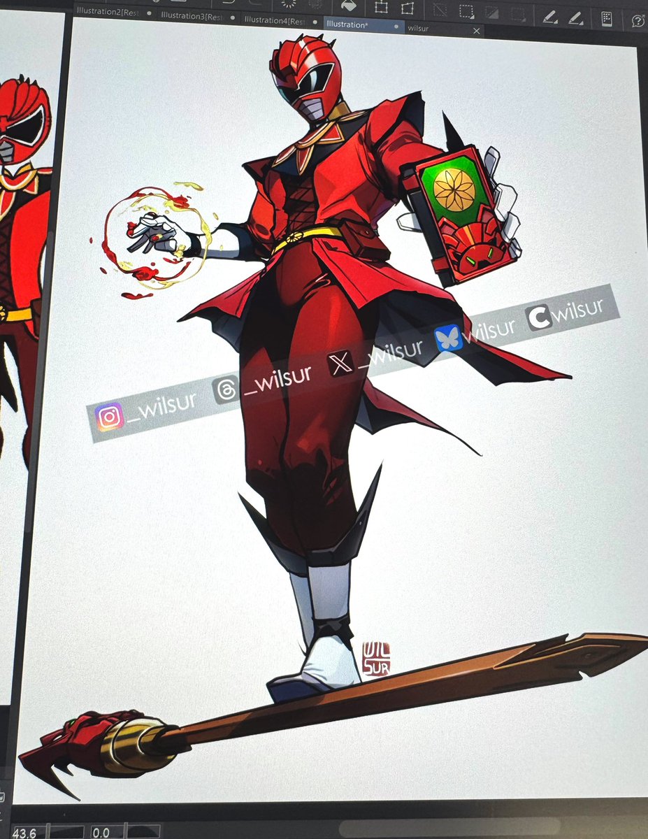 _wilsur's tweet image. Commissioned illustration of an #OC Sentai Ranger —a fun design I had the pleasure of bringing to life….
 ♦️Dorimue Red / Dream Wizard Red ♦️ 🧙‍♂️

Cheers✨
.
#SuperSentai #PowerRangers
