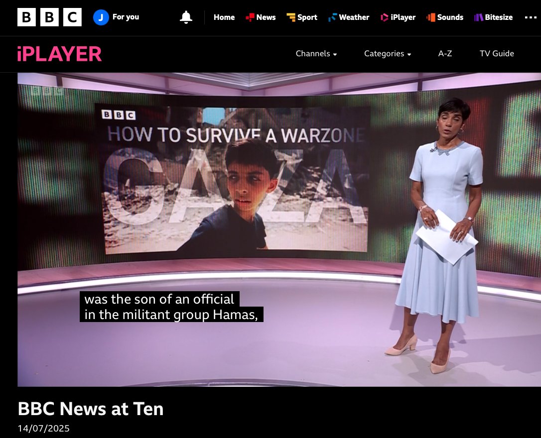 The only "inaccuracy" in the confected row about the BBC's Gaza film is the continuing lie that the young narrator is "the son of an official in the militant group Hamas".

No, he's the son of a scientist who directed agricultural policy in Gaza's government, which is run by