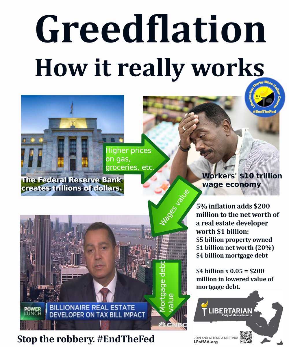 teddlem's tweet image. Inflation is a transfer tax from working people to real estate moguls and the financial industry that work with debt.