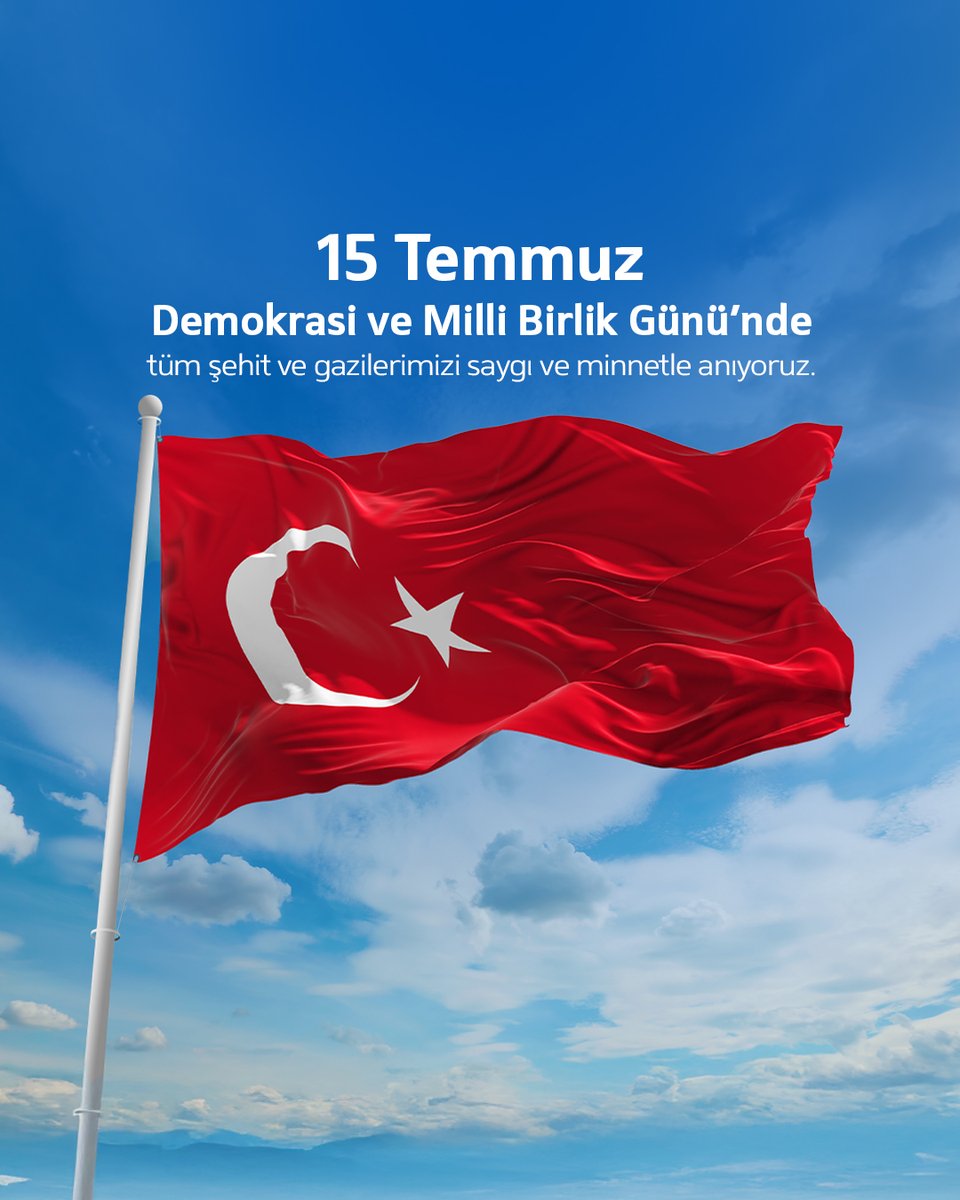15 Temmuz Demokrasi ve Milli Birlik Günü’nde tüm şehit ve gazilerimizi saygı ve minnetle anıyoruz.