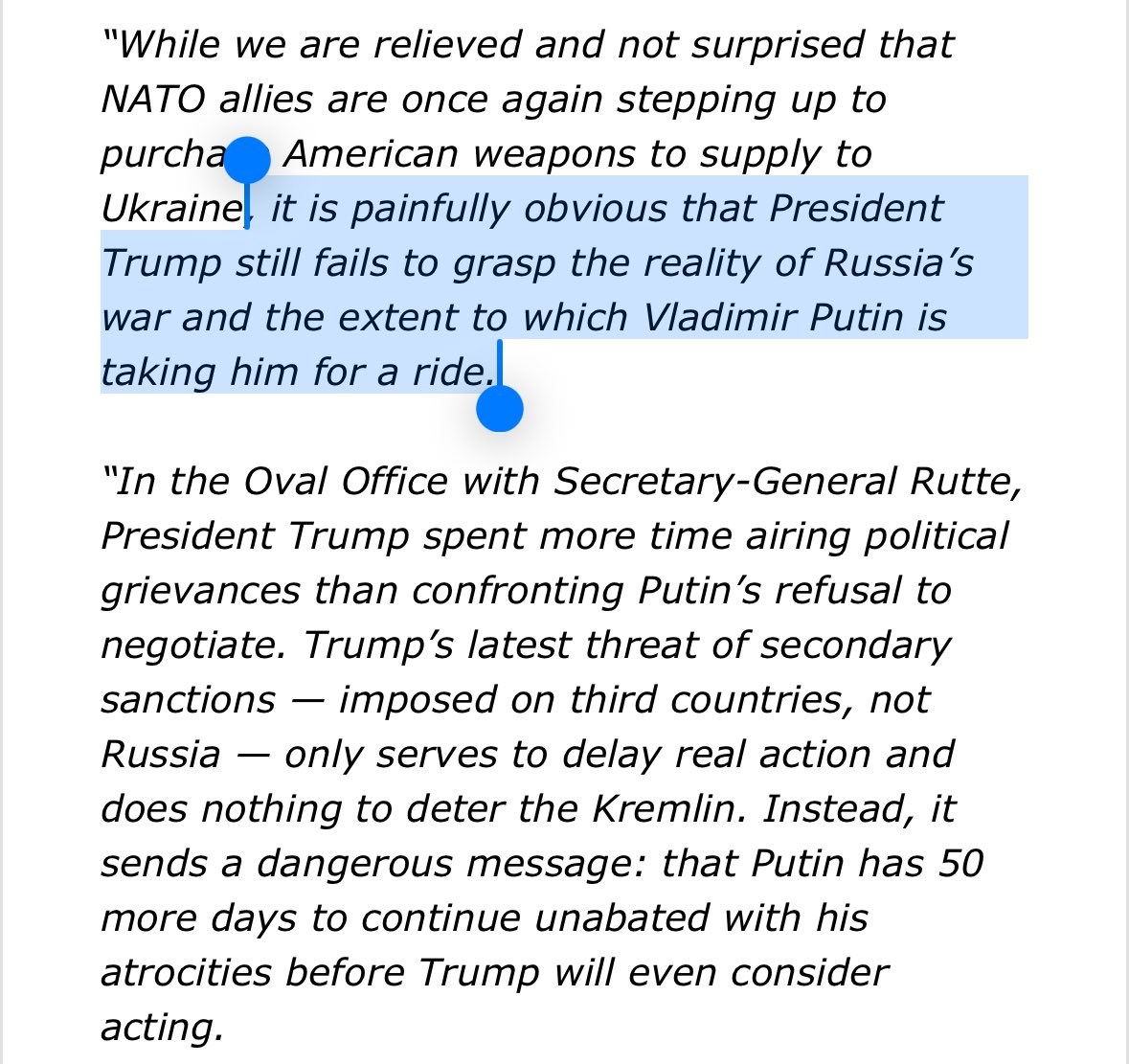 ZcohenCNN's tweet image. How top Dem on House Foreign Affairs Committee, Rep. Meeks, is responding to Trump’s Ukraine-Russia announcement today.
Interesting given the Trump’s recent shift in rhetoric re Putin.