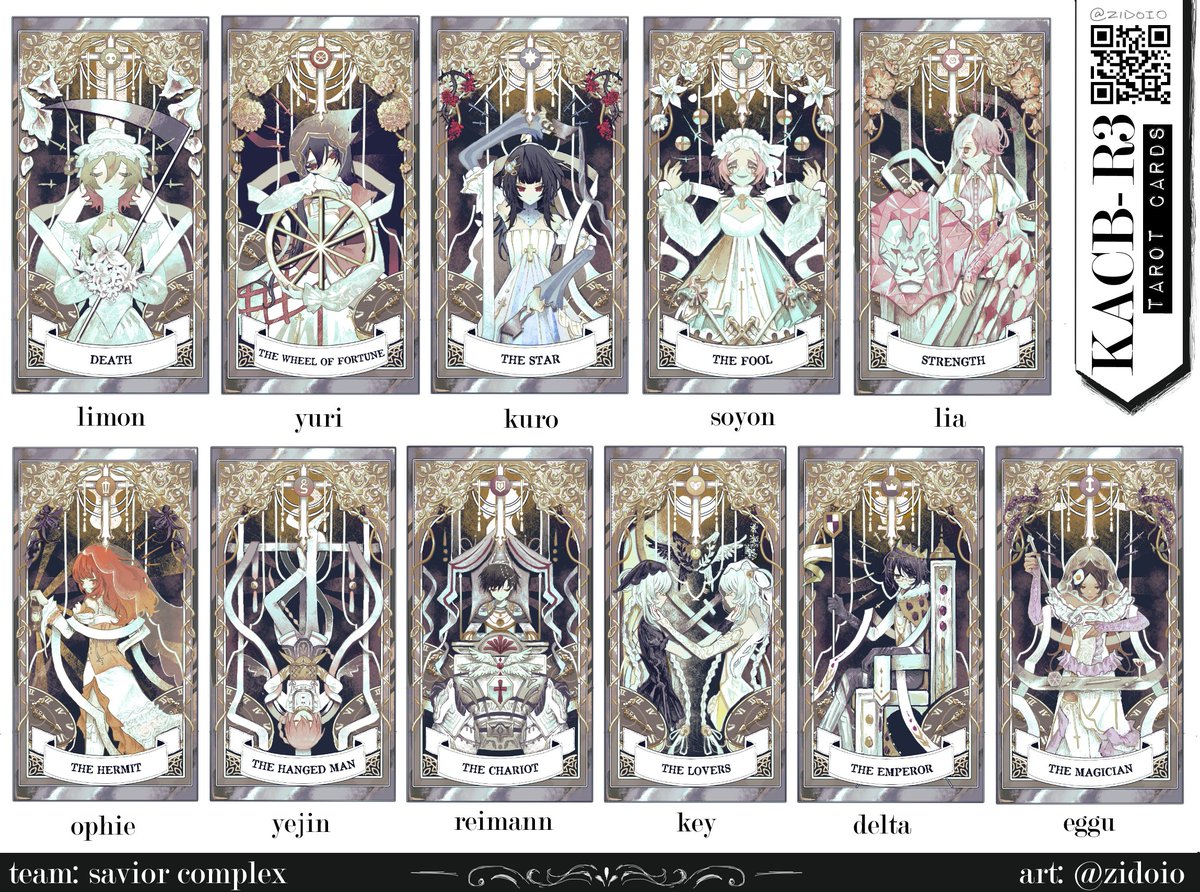 I was in-charge of drawing the tarot cards for savior complex's #KACBY2R3 entry ! 🃏