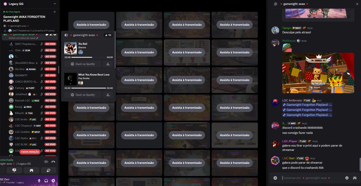 Other communities, guys please do livestreams to show yourselves playing.

<a href="/Lgc_GG/">Legacy GG 🔺​</a>  PLEASE STOP STREAMING — DISCORD IS ABOUT TO EXPLODE