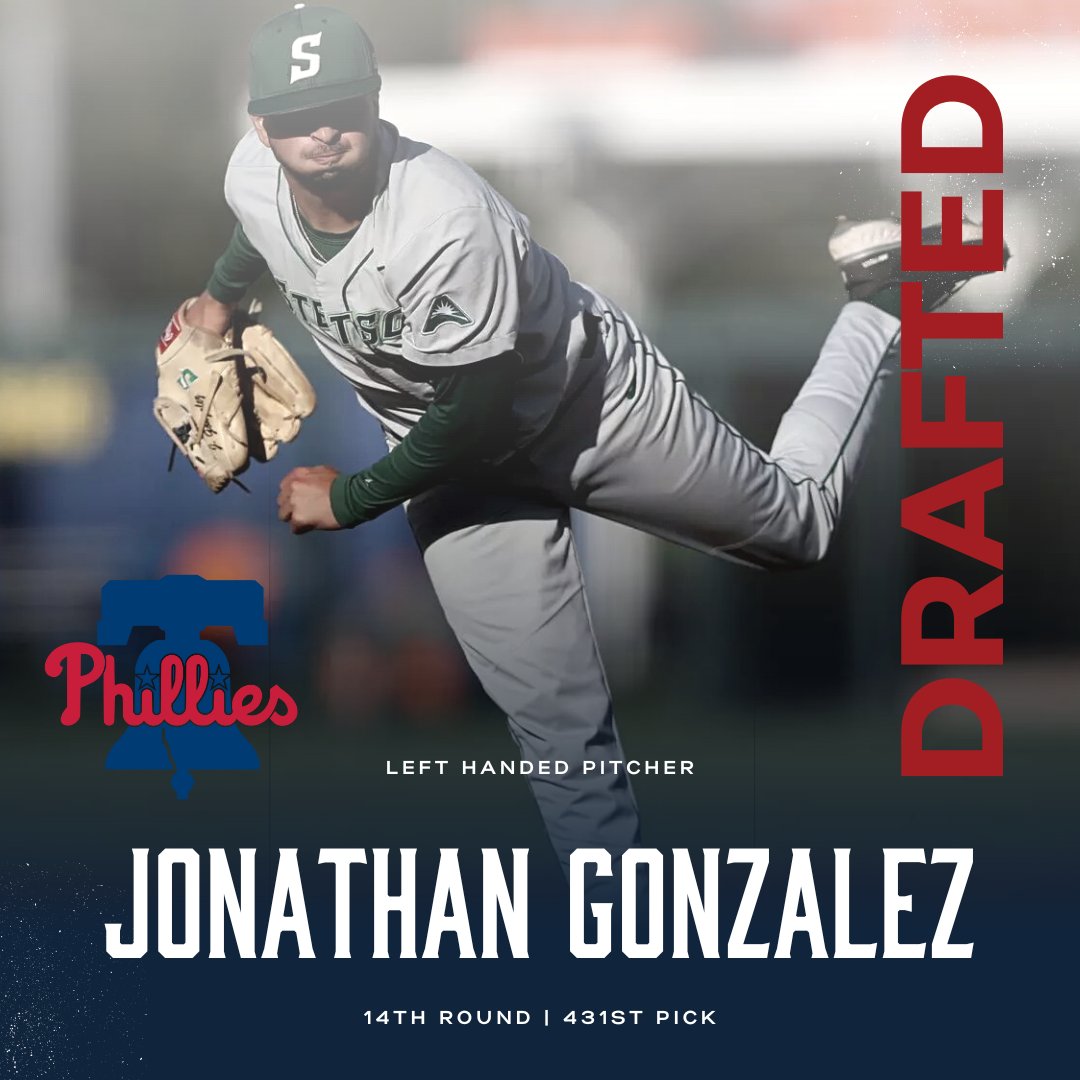 The Philadelphia Phillies have selected left-handed pitcher Jonathan Gonzalez ’19 from Stetson University with the 431st pick of the 2025 MLB Draft! Your Columbus family is proud of you, Jonathan—wishing you continued success at the next level! #CPride #Adelante