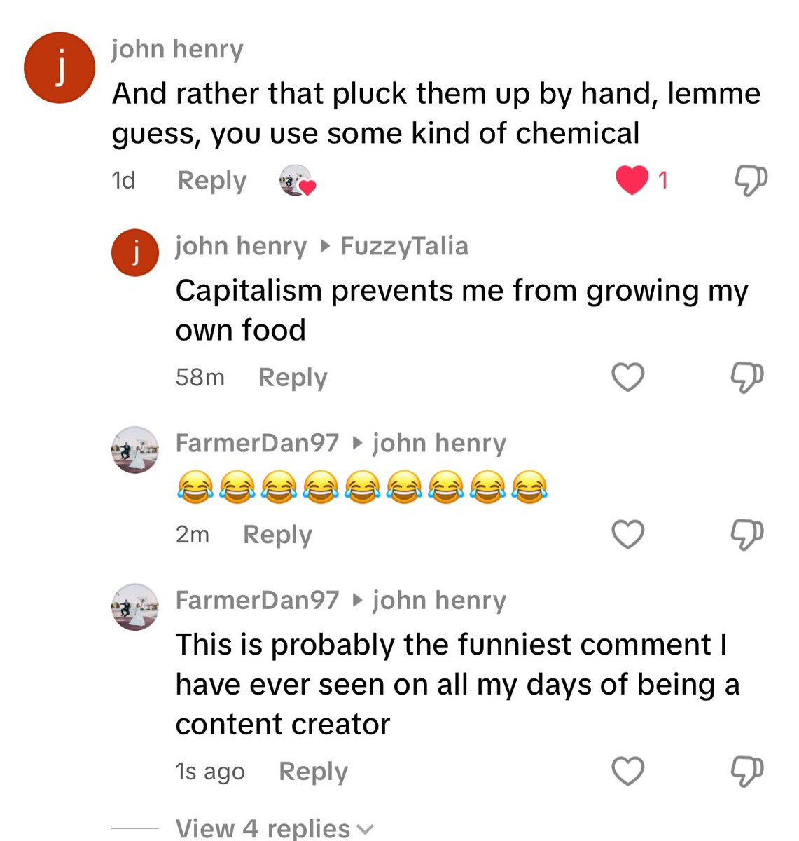 On today of things that made me laugh is this comment. In his bio, he has his cash app and is asking people to buy him food. You can’t make this stuff up!