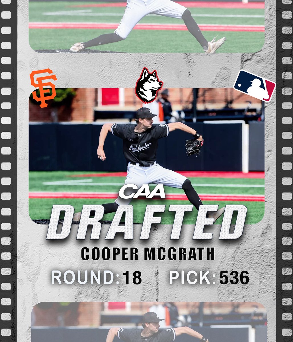 CAASports's tweet image. ⚾️ With the 536rd pick in the @mlb Draft, the @sfgiants select @gonubaseball’s Cooper McGrath!
#caabaseball