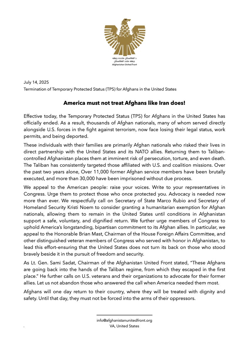 afgunitedfront's tweet image. The Taliban has consistently targeted those affiliated with U.S. and coalition missions. Over the past two years alone, Over 11,000 former Afghan service members have been brutally executed, and more than 30,000 have been imprisoned without due process.