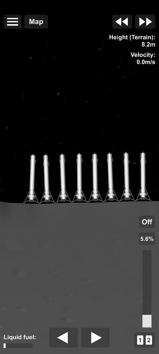 ConanToole's tweet image. Back in like, 2021 I used to use an absolutely cursed rocket to launch entire Falcon 9s to the moon, then land the first stages on the moon after delivering their payloads to lunar orbit 😭