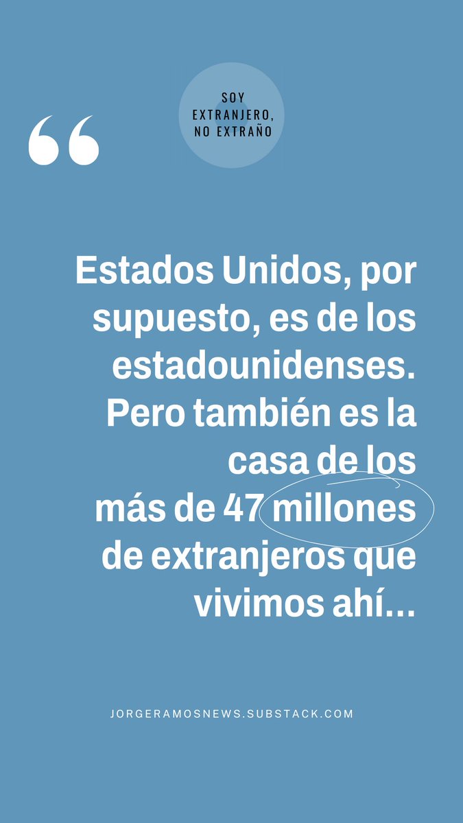 jorgeramosnews's tweet image. Suscríbete para leer mi columna completa en Substack | "Soy extranjero, no extraño". jorgeramosnews.substack.com/p/soy-extranje…