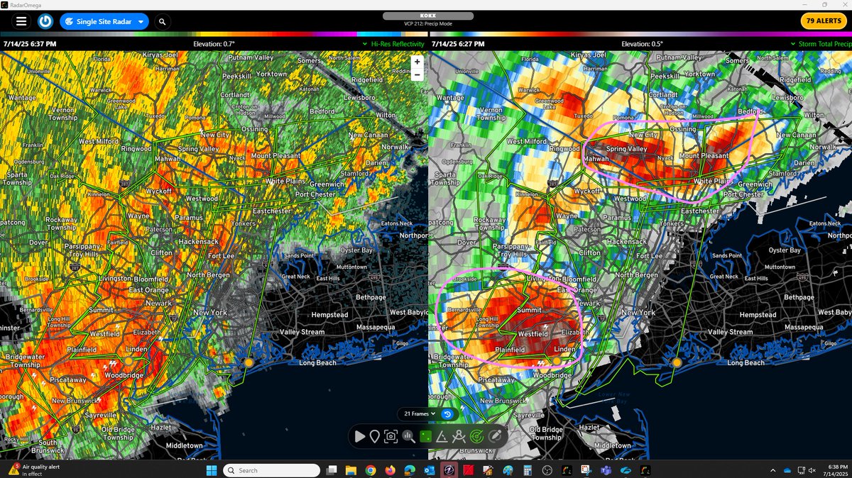 There is already flash flooding over parts of New Jersey and areas just north of NYC with 5-7"+ of estimated rain that has already fallen and more coming.

A preemptive flash flood warning has now been issued for most of the 5 boroughs of NYC as very slow-moving downpours enters!