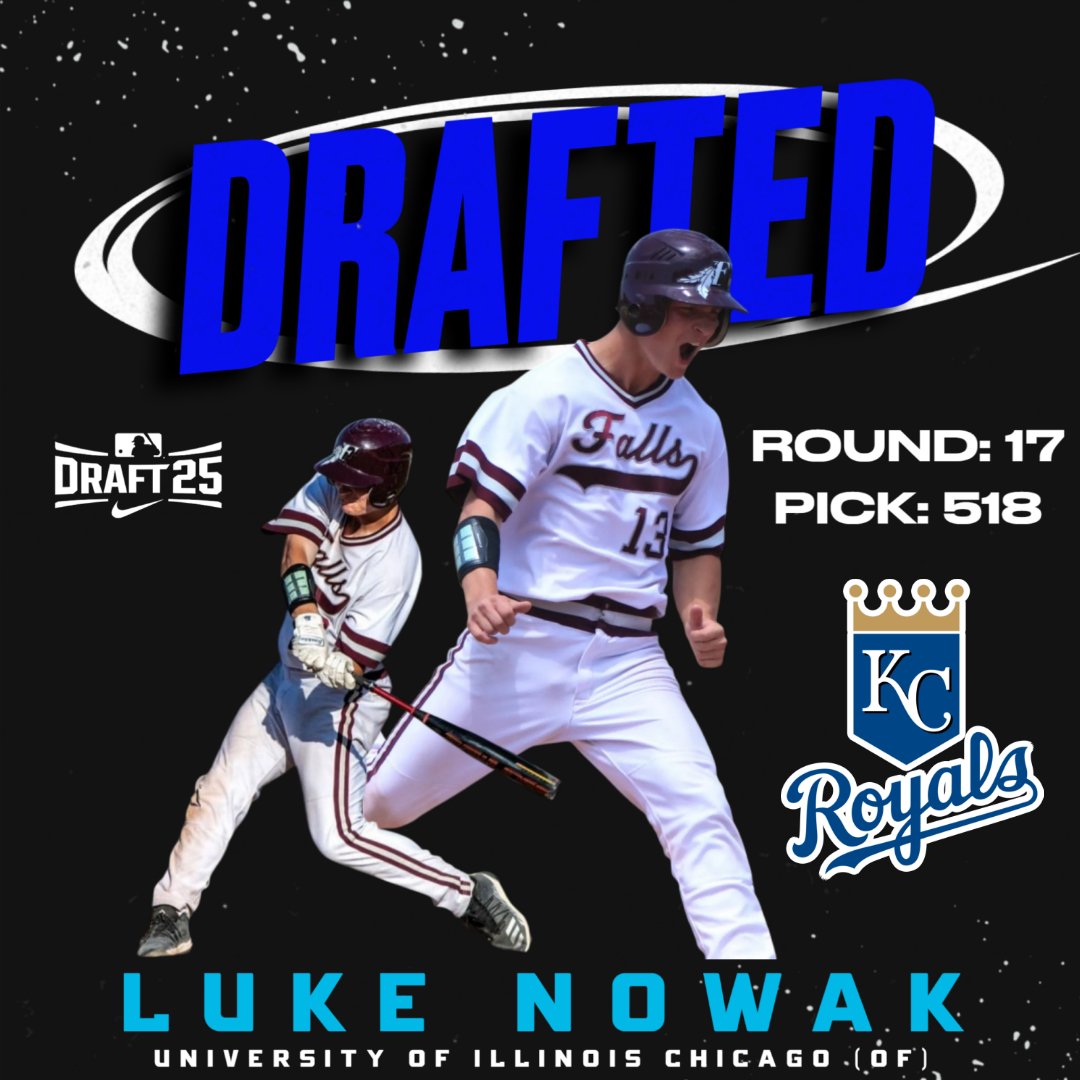MFallsBaseball's tweet image. Congratulations to Luke Nowak (Class of 2021) on being selected by the Kansas City Royals in the 17th round of the 2025 MLB Draft!!