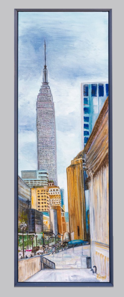 comknopp's tweet image. This was from our NY trip on 34th street, with all the hussel and bussel of the city...I found it very invigorating and fun...I do commissions of places you have been.....this one is  oil on a stretched canvas 12 x 36 with a custom frame..contact allpawsunique@gmail.com