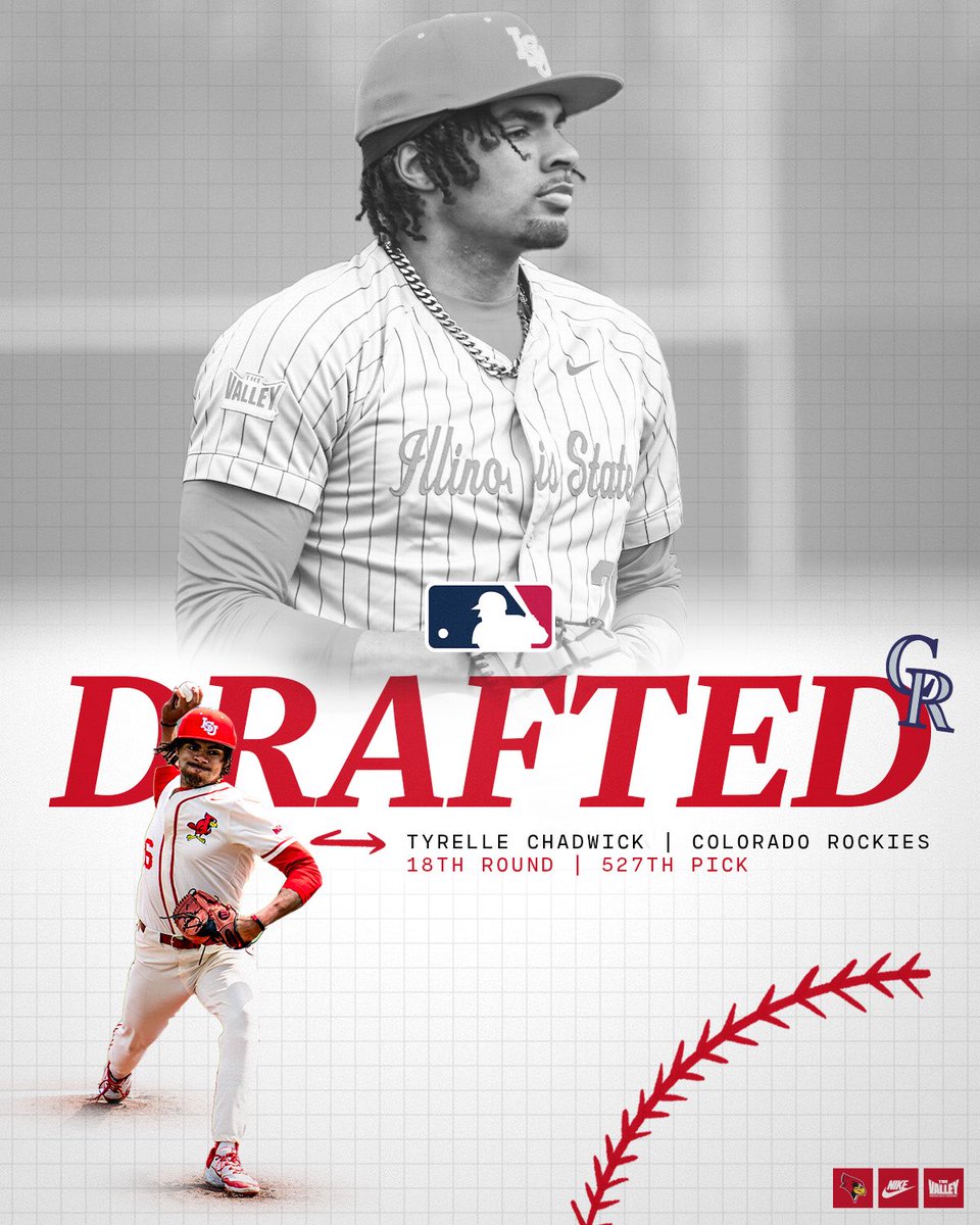 RedbirdBaseball's tweet image. 𝗖𝗵𝗮𝗱𝘄𝗶𝗰𝗸 𝘁𝗼 𝘁𝗵𝗲 𝗠𝗶𝗹𝗲 𝗛𝗶𝗴𝗵 𝗖𝗶𝘁𝘆⛰️
Tyrelle goes 527th overall.