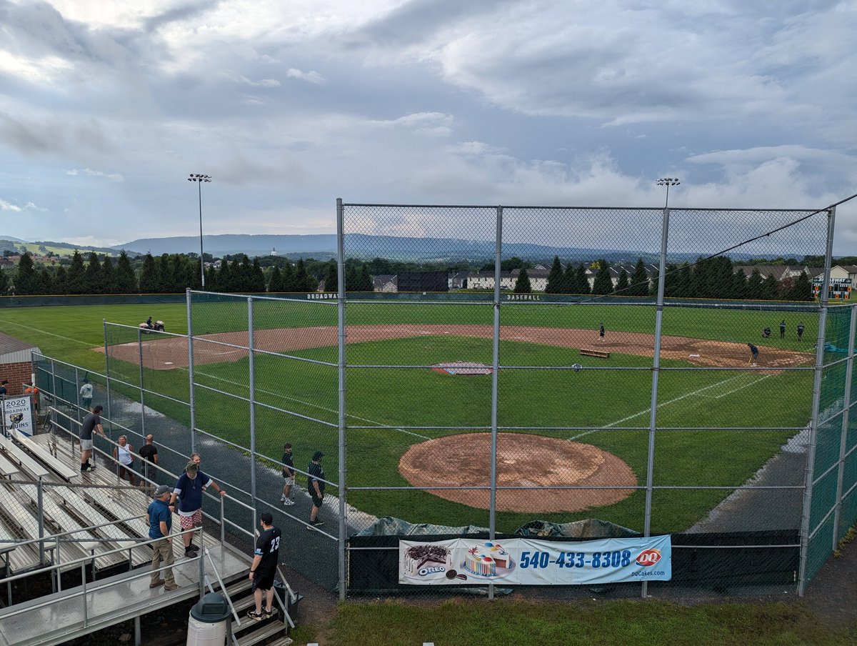 Getting set for RCBL Baseball as Broadway hosts Massanutten.  The game will be delayed in starting, but you can catch all of the action live at morrisbroadcasting.com/bruins.