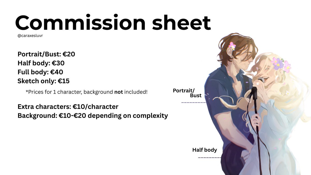 caraxesluvr's tweet image. hello friends, i’m opening up a few commission slots for july and august!
please read the sheet carefully! reach out through dms and feel free to ask away if something is unclear. if you want to comm something but aren’t sure if i’m willing/able to draw it we can talk and see!