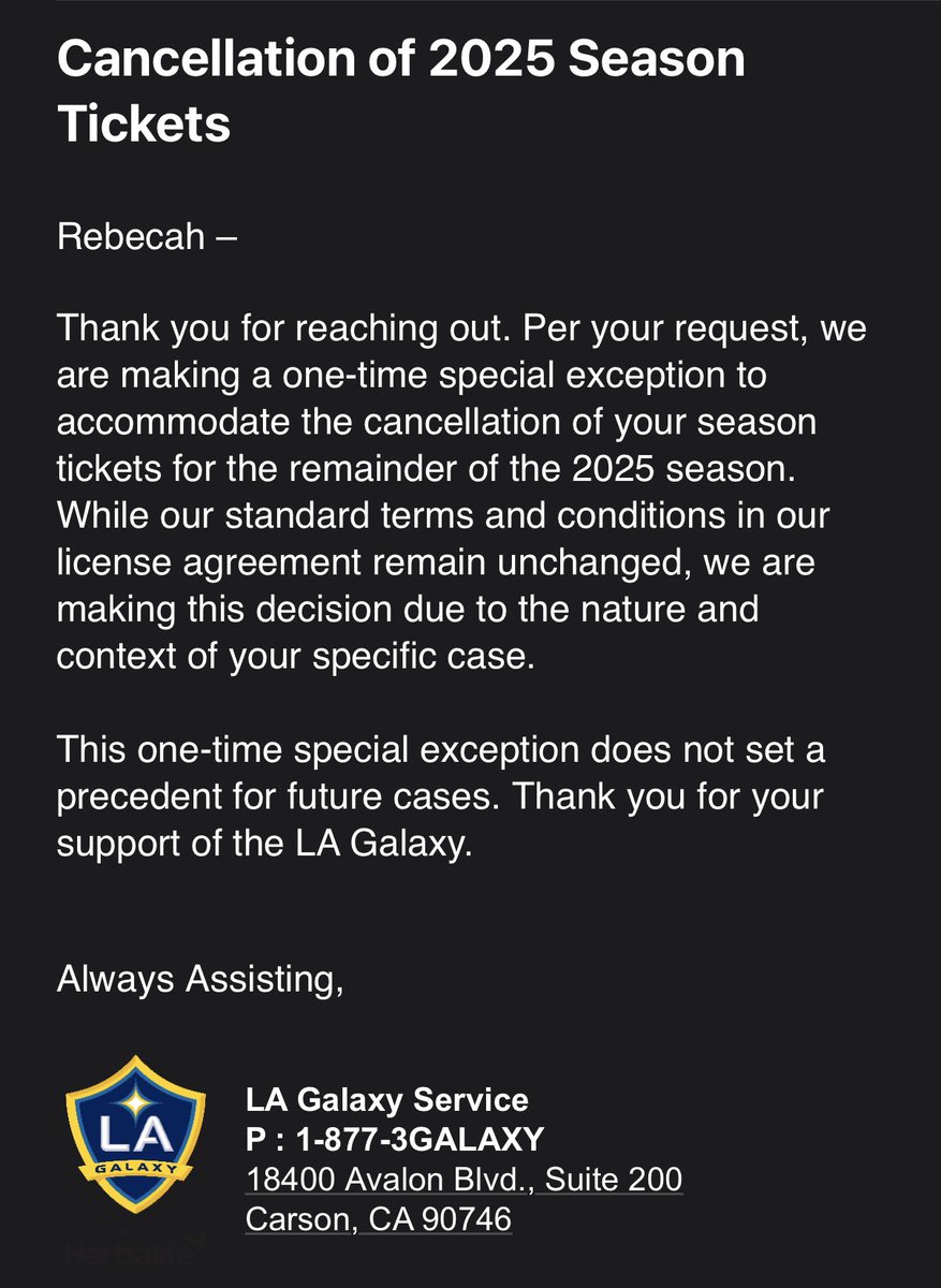 Sad it had to come to this, but I can’t support <a href="/LAGalaxy/">LA Galaxy</a> while they continue to ignore the immigrant community that’s made them who they are