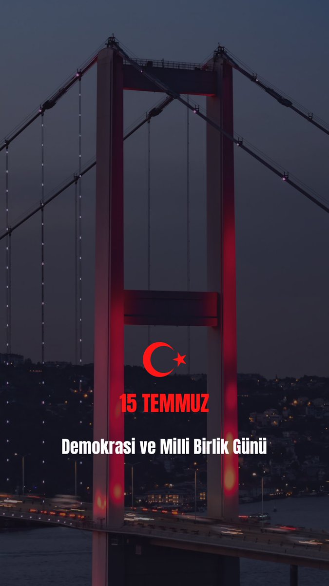15 Temmuz’da milletimiz, demokrasimize ve anayasal düzene yönelik hain darbe girişimine karşı büyük cesaret ve kararlılıkla direnmiştir. Vatan için can veren aziz şehitlerimizi rahmetle, gazilerimizi minnetle anıyor; milletimizin birlik ve beraberliğini saygıyla selamlıyoruz.