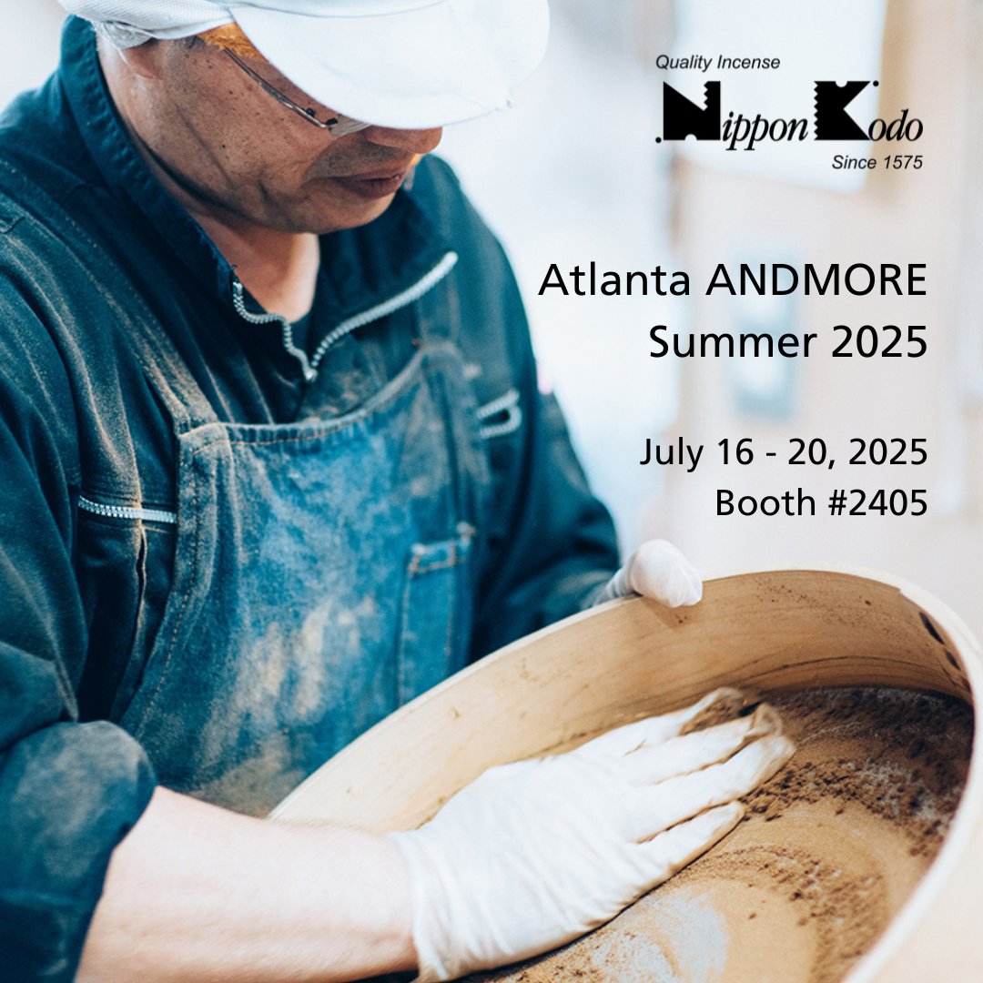 NipponKodo's tweet photo. We’re exhibiting at Atlanta ANDMORE Market – Summer 2025! 🛍️
📅 July 16–20
📍 Booth #2405 · Building 3, Floor 3 (Body &amp; Soul – LUXE)
🛒 Wholesale only – retailers &amp; buyers welcome!
Explore new incense collections + exclusive debuts.
#AtlMkt #NipponKodo https://t.co/rjkUoJdVGk