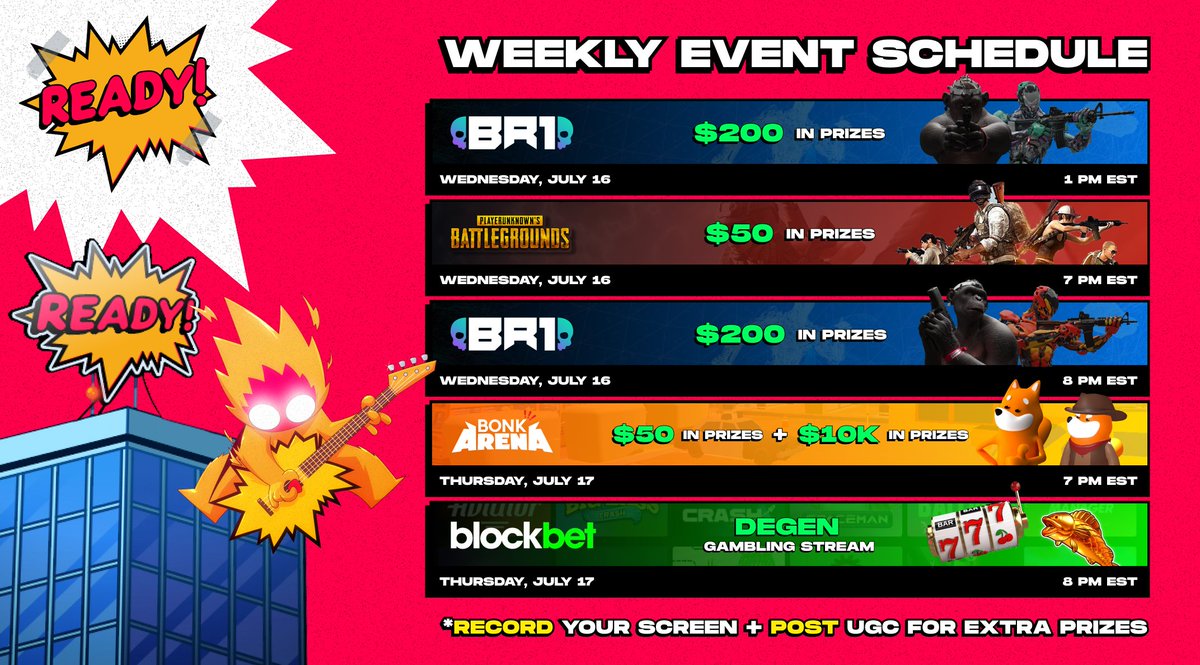 READY! (@readycult) on Twitter photo THERE'S NO BETTER HOME FOR GAMERS THAN THE READY! DISCORD ๐ฅ๐ฎ
JOIN, PLAY, VIBE, WIN, EARN.
We've got another STACKED week of game events planned for you in <a href="/BR1INFINITE/">BR1: INFINITE</a>, <a href="/PUBG/">PUBG: BATTLEGROUNDS</a>, <a href="/BONKArenaGame/">BONK Arena</a> & <a href="/BlockBetGG/">BLOCKBET ๐</a> ๐ค
See you on Wednesday!
๐ Discord.gg/ready THERE'S NO BETTER HOME FOR GAMERS THAN THE READY! DISCORD ๐ฅ๐ฎ
JOIN, PLAY, VIBE, WIN, EARN.
We've got another STACKED week of game events planned for you in <a href="/BR1INFINITE/">BR1: INFINITE</a>, <a href="/PUBG/">PUBG: BATTLEGROUNDS</a>, <a href="/BONKArenaGame/">BONK Arena</a> & <a href="/BlockBetGG/">BLOCKBET ๐</a> ๐ค
See you on Wednesday!
๐ Discord.gg/ready