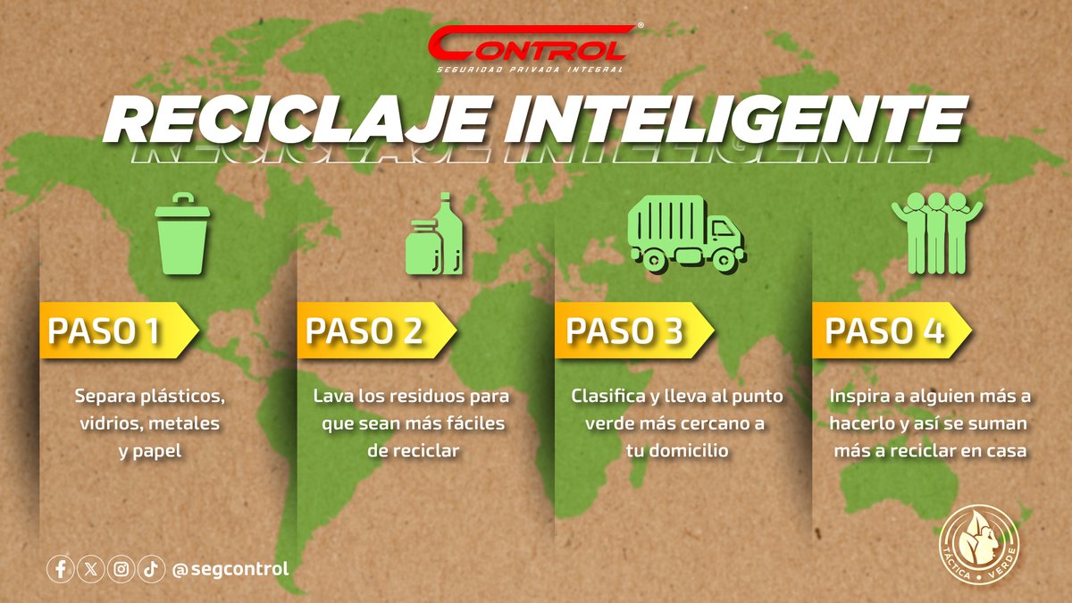 🔁♻️ ¿Reciclas o solo lo intentas?
Muchos creen estar reciclando, pero si los materiales están sucios, mezclados o mal depositados… ¡no sirve!

Eso es reciclaje inteligente, y en Táctica Verde lo promovemos con cada acción.

#TácticaVerde #ReciclajeInteligente