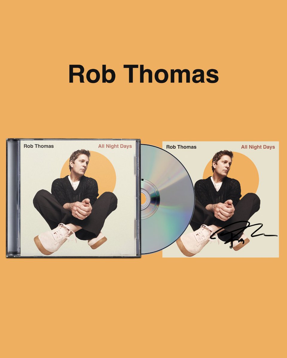 ThisIsRobThomas's tweet image. Signed copies of my new album &apos;All Night Days&apos; are available exclusively on my website ✍️💿 rob-thomas.lnk.to/AllNightDays