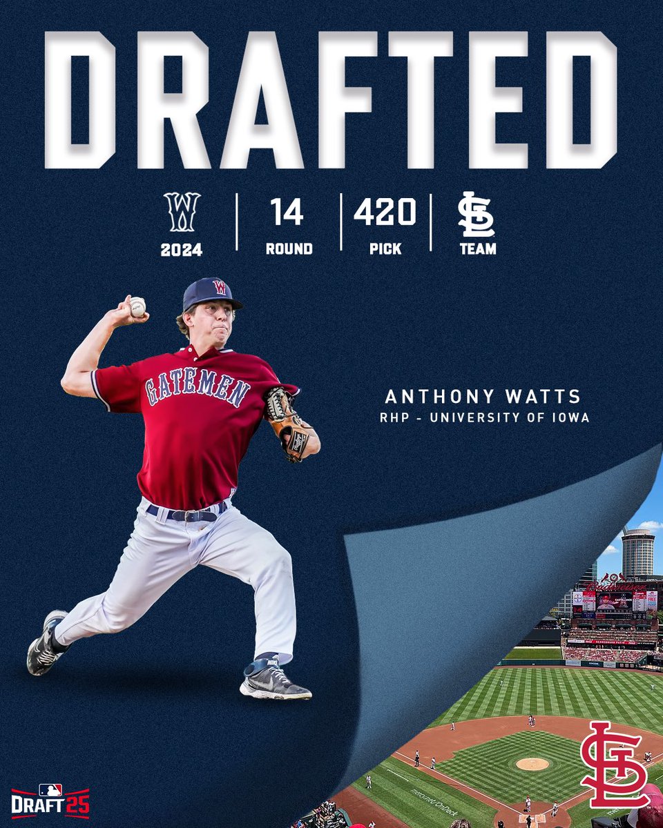 Watts is on to The Lou!

Anthony Watts, who suited up for the Gatemen during the 2024 season has been drafted by the St. Louis Cardinals! Congratulations Anthony on this incredible accomplishment!

#GuardTheGate #GoGatemen