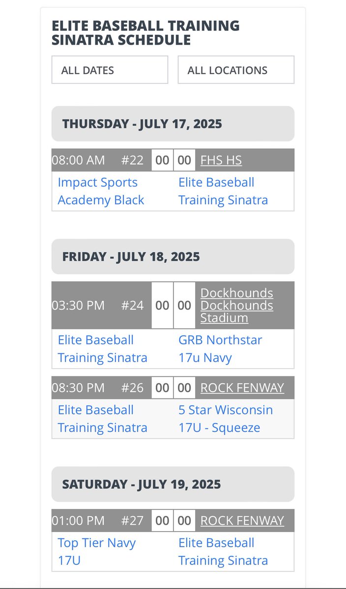 Here is my schedule for the PBR Rock Championships Tournament in Wisconsin. Please let me know if you have any questions.