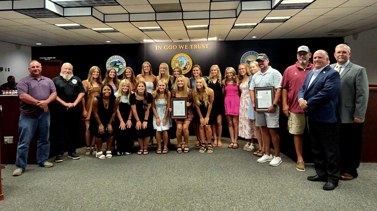 Thank you to the Caldwell County Commisioners for recognizing our young ladies/coaches at their July board meeting this evening! We appreciate your support of our student-athletes throughout the duration of their state championship run!
