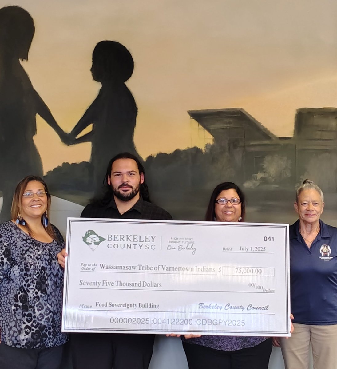 Members of the Wassamasaw Executive Board were honored to accept a $75,000 award through the Berkeley County Community Development Block Grant. This vital funding will support the development of a food distribution and education center on our community farm