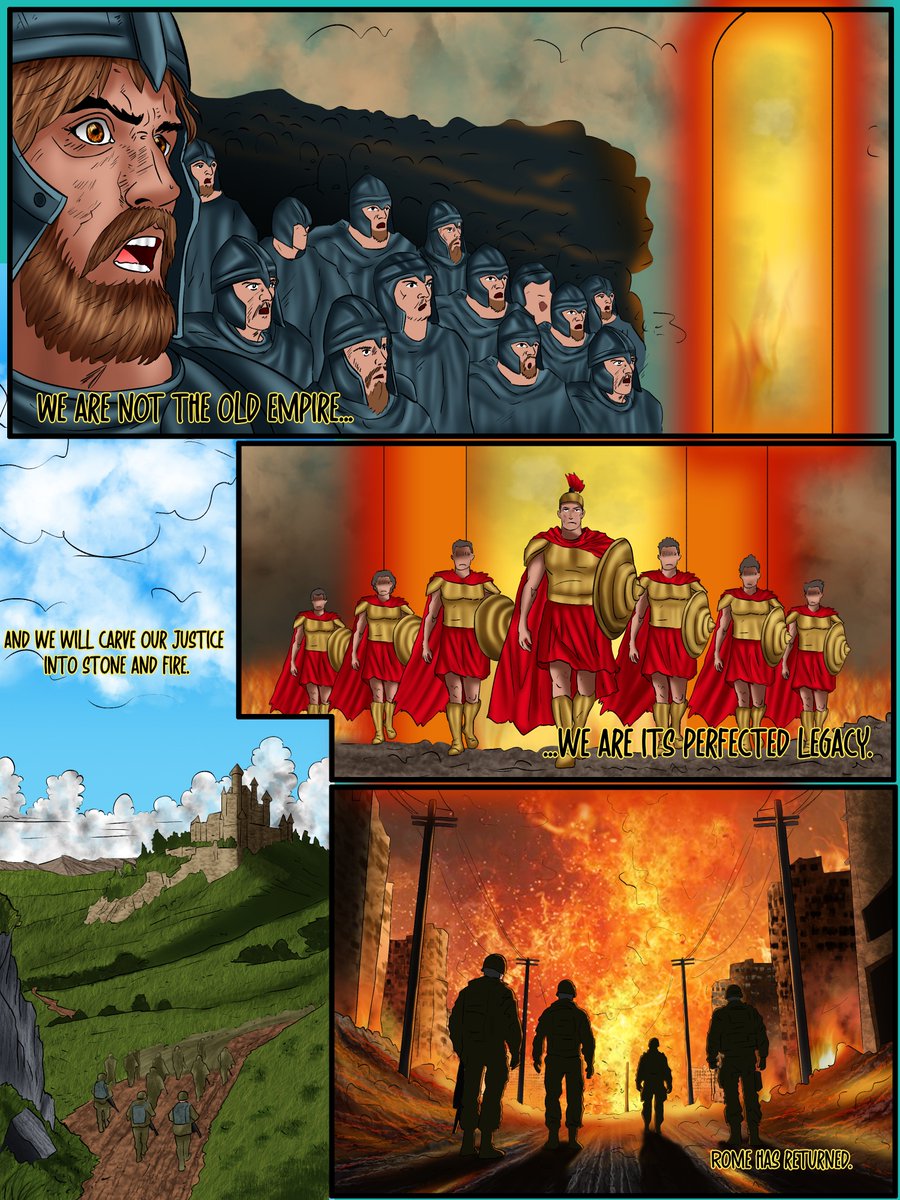 Phantom__Riot's tweet photo. 6-page military-themed comic commission for Lord. It was a powerful project blending history, empire, and modern warfare. Had a great time bringing this vision to life!

#MilitaryComic #WarComic #HistoricalFiction #ComicCommission #ArmyArt #SoldierArt #ModernWarfare2 https://t.co/Rd2E1C79A6
