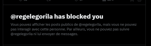GoblinFurtif's tweet photo. Un succès pour moi 🤠#regelegorila #bloqued https://t.co/qiUMEOogdk