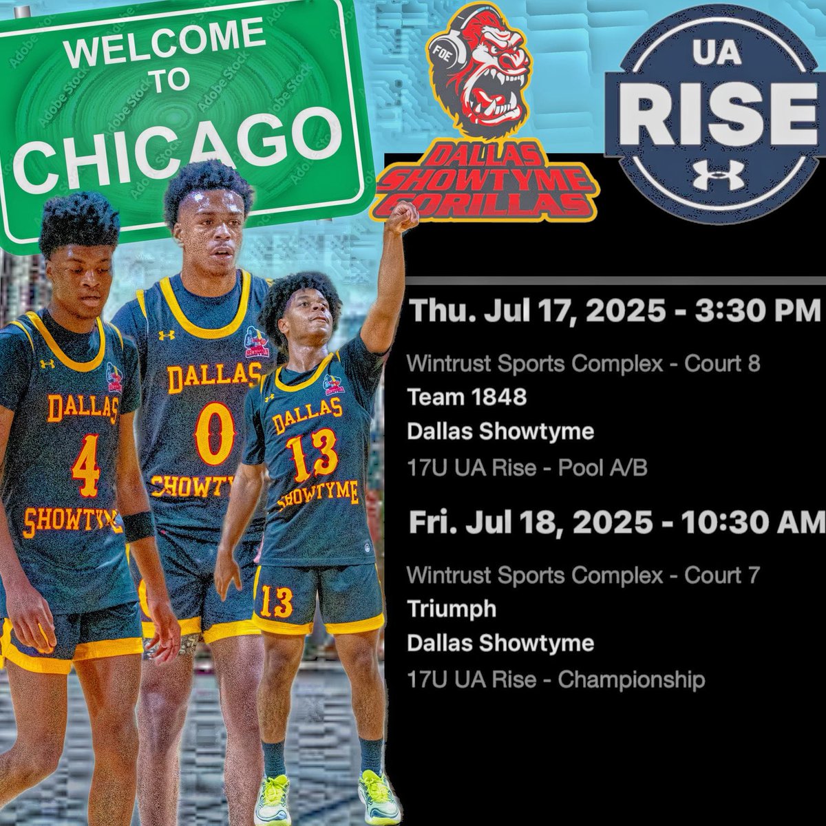After wrapping up Session II, our 17U UA Rise squad has punched its ticket to the UA Rise Championship Bracket. Next stop: Chicago. Schedule below.