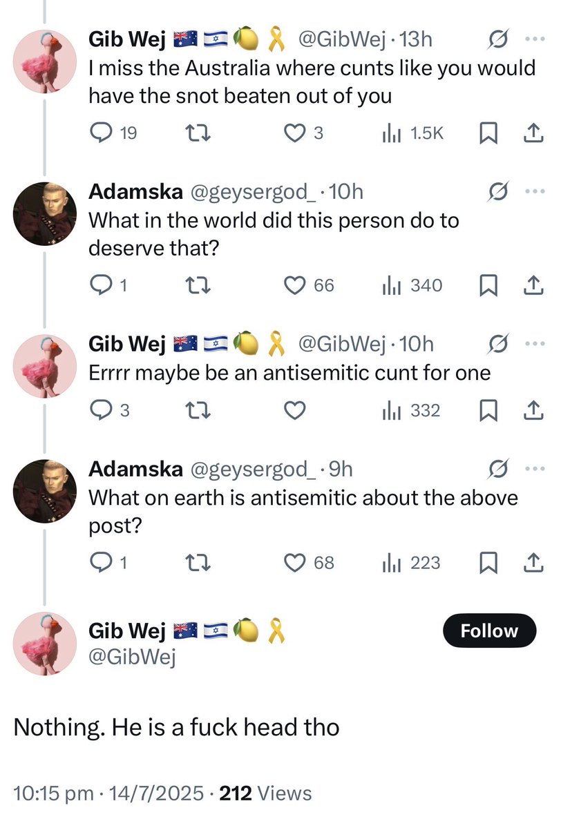 nickschadegg's tweet image. online zionism summarised in one screenshot. perfection.