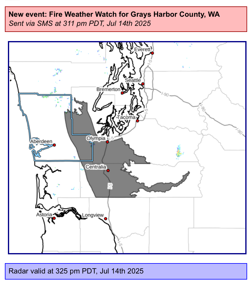 ghcdem's tweet photo. @NWSSeattle has issued 2 alerts for parts of Grays Harbor County. 
A Heat Advisory for 12PM Tuesday to 10 PM Wednesday. 
A Fire Weather Watch from Tuesday AM to Wednesday PM.  
Burn ban in effect for Grays Harbor County. https://t.co/UST6Owp38t