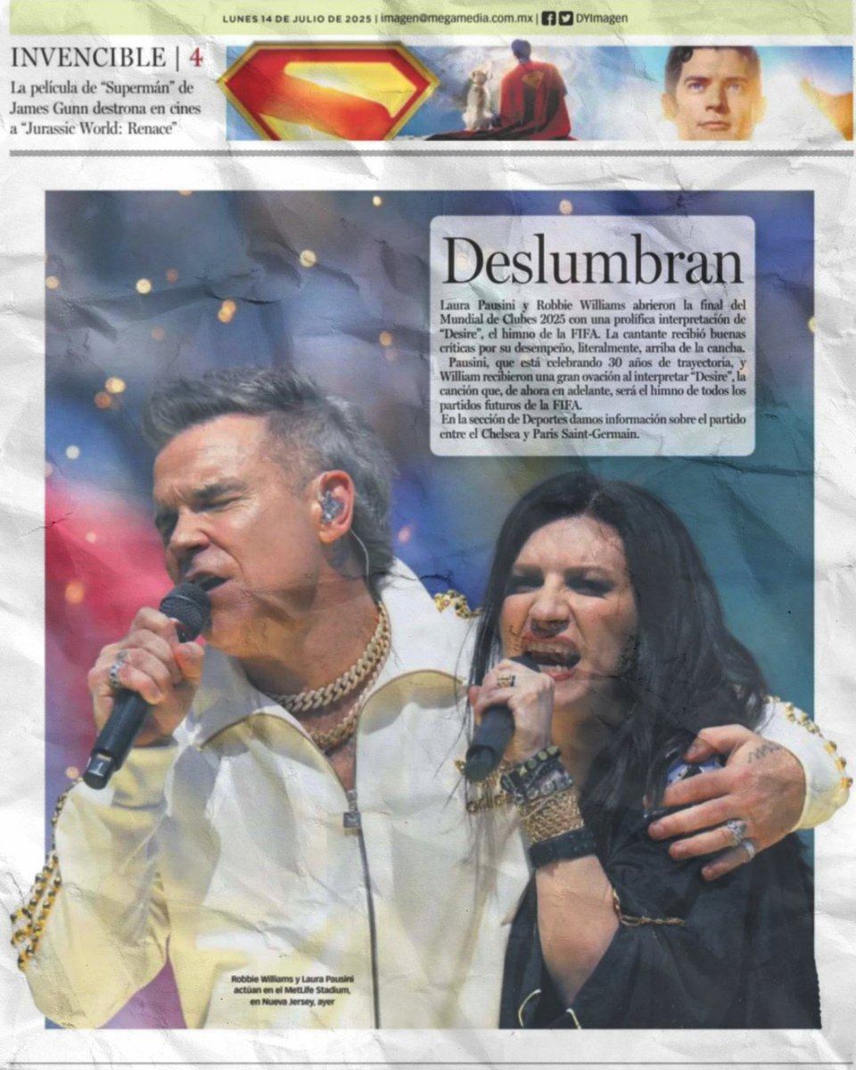 BienvenidoLPAR's tweet image. DIARIO DE YUCATÁN📰
#LauraPausini y #RobbieWilliams en el #DiarioDeYucatan de hoy❤️
