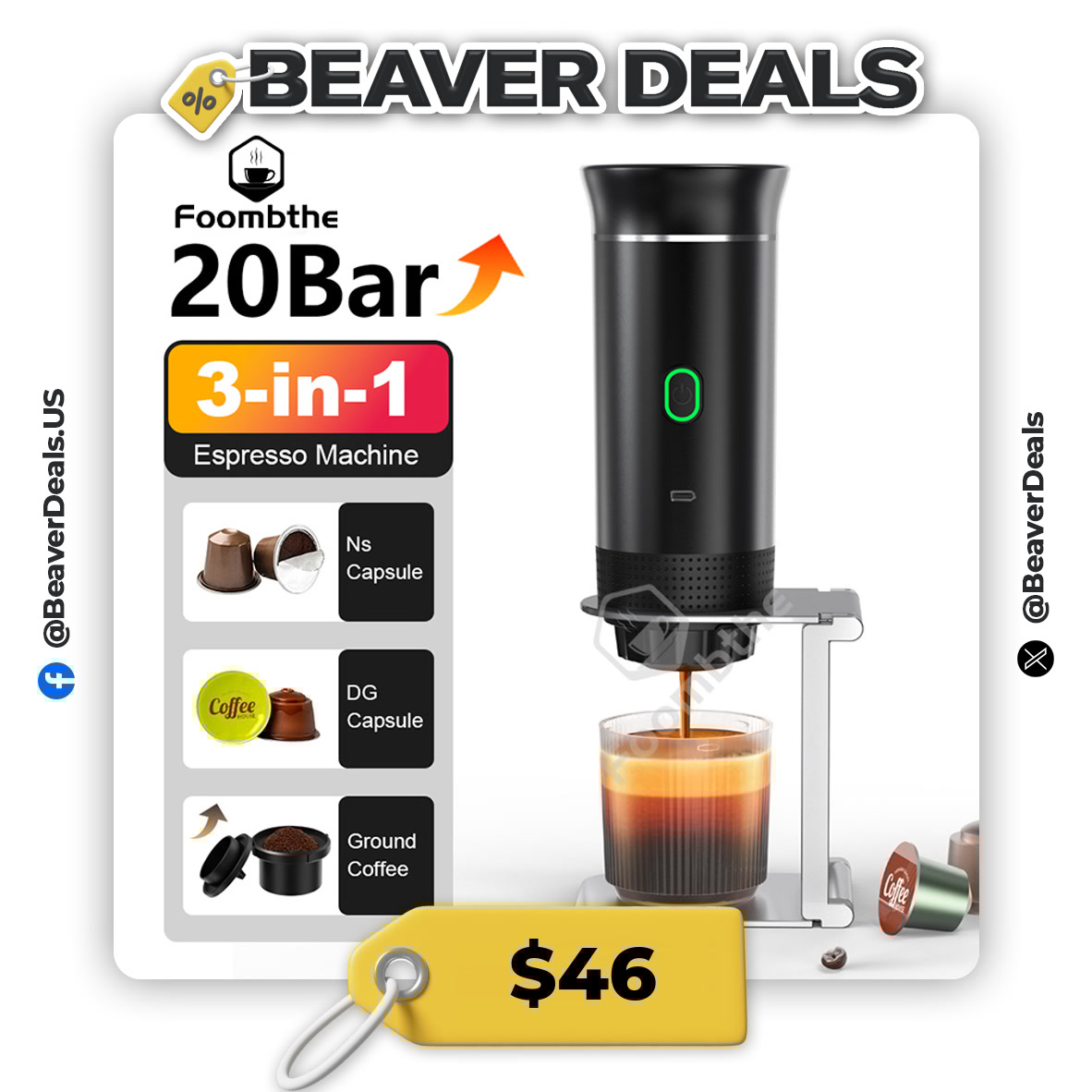 BeaverDeals's tweet image. COFFEE ANYWHERE! 🔋☕️🌍

☕ Wireless Portable Espresso Maker 3-in-1 Travel
💵 $46

🔗 s.click.aliexpress.com/e/_o2eg1ED

#travelcoffee #portablecoffee #espresso