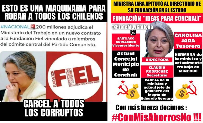 lucasaykal's tweet photo. @daniel_nunez_a Núñez se disfraza de honesto pero lideró Banda Comunista que se robó la plata para estudiantes de #ARCIS.
#Jara se disfraza de honesta pero rega
lo millones a #FundacionesTruchas de El PC la CUT y apernó a familiares grasa del estado
#comunismoesmiseria y #Corrupción #Cadem #Ical https://t.co/fsz5pkYOMJ