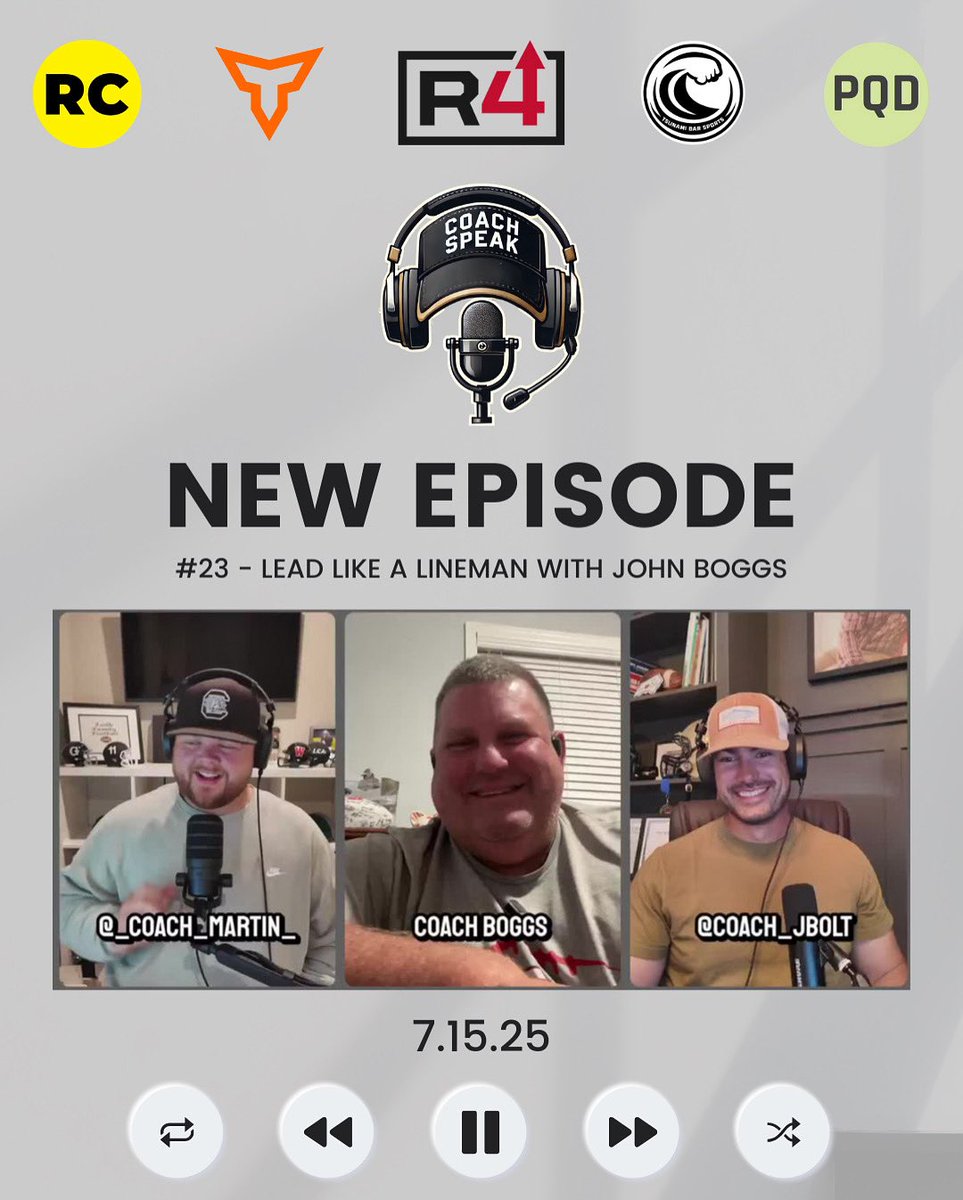 coachspeak_pod's tweet image. 🚨 NEW EPISODE DROPS TOMORROW! 🚨
Episode 23 - Lead Like a Lineman with John Boggs goes live at 4:30 AM EST!
Set your alarms, subscribe, and be ready to tune in! 🔥🎧
