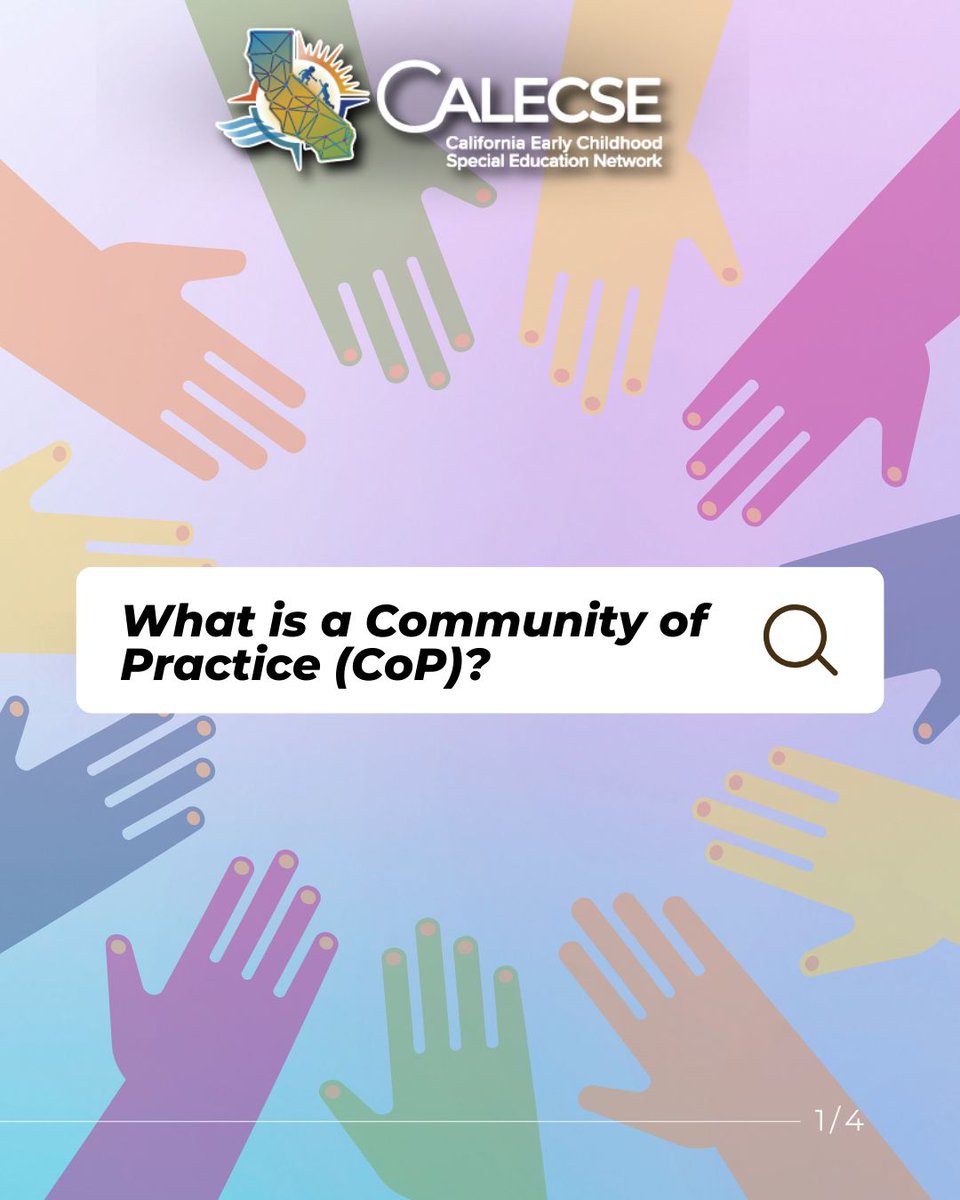 Cal_ECSE's tweet image. Our Communities of Practice meet virtually by region to bring together professionals passionate about inclusive early learning. These cohorts meet quarterly to collaborate, reflect &amp;amp; grow. Email info@calecse.org to join your region’s listserv; include the county you work in!