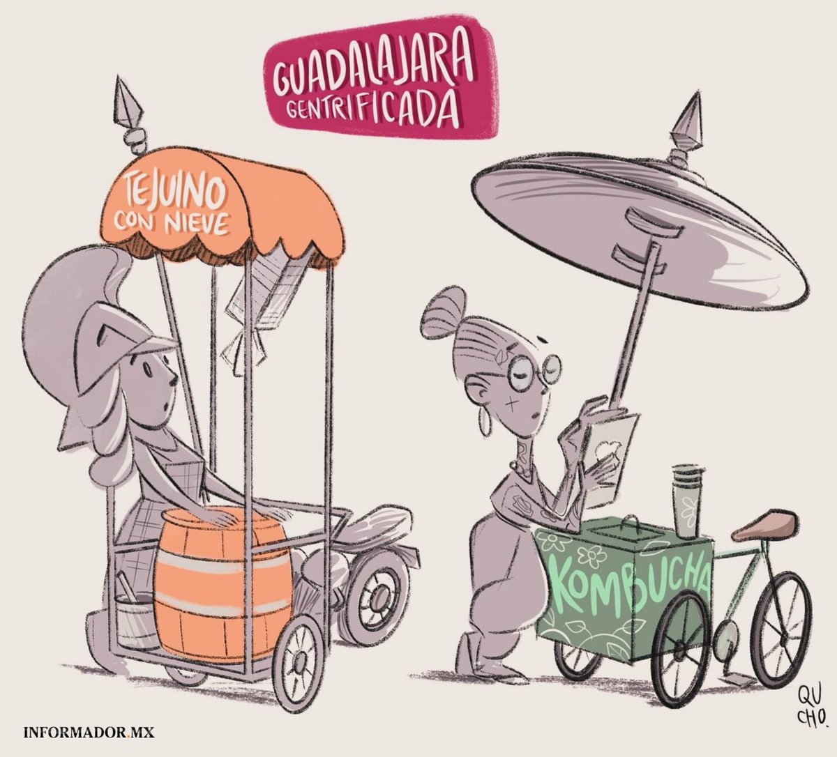 "Guadalajara Gentrificada" ... Un #cartón de @Qucho ¿Qué opinas? Ve más #cartones en este link👉 ow.ly/TEK850VboQR