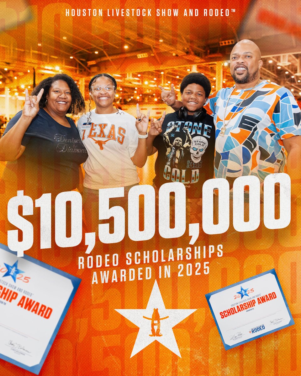 RODEOHOUSTON's tweet image. Behind every scholarship is a student with a story, a dream and a future we believe in 🧡